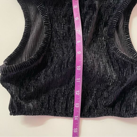 JLuxLabel Black Textured Turtleneck Wired Under-Bust Crop Top Size S EUC - Picture 8 of 13